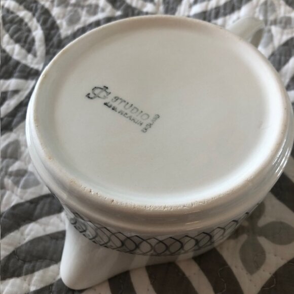 MCM 1960's J&G Meakin Studio, Scraffito Geometric Mid-Century Modern Gravy Boat - Picture 5 of 7